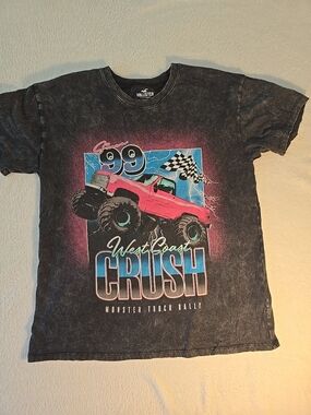 Hollister West Coast Crush Monster Truck Graphic Tee Black Womens ExtraSmall